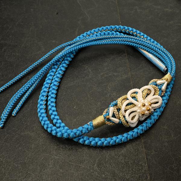 82NK40056【在庫処分品】【少々難有り】帯締め/振袖用帯〆/八重桜パール/2色四本バラ/組紐/...