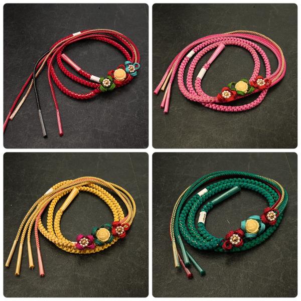 【激安】82NK40056【在庫処分品】【少々難有り】帯締め/振袖用帯〆/ローズパール/2色四本バラ...