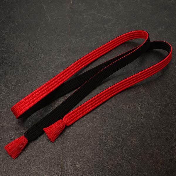 82NK50050【在庫処分品】【少々難有り】帯締め/振袖用帯〆/京くみひも/赤黒/正絹/組紐/手組...