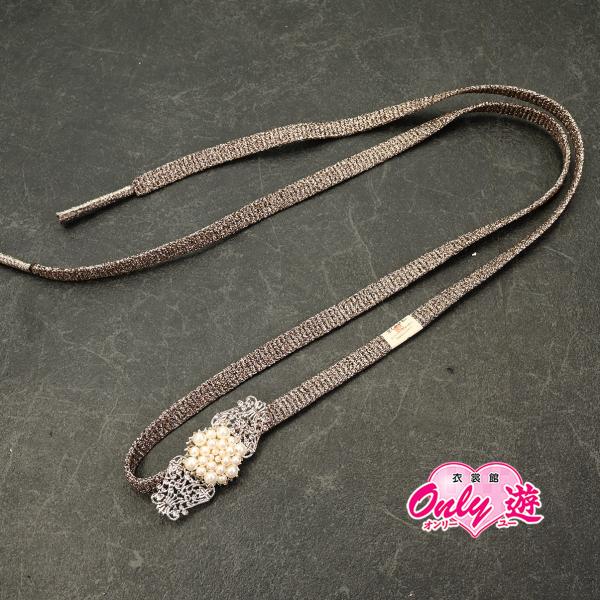 大/82RF58100【最新作】帯締め/振袖用帯〆/帯留付/京くみひも/ダークグレー/組紐/手組み/...