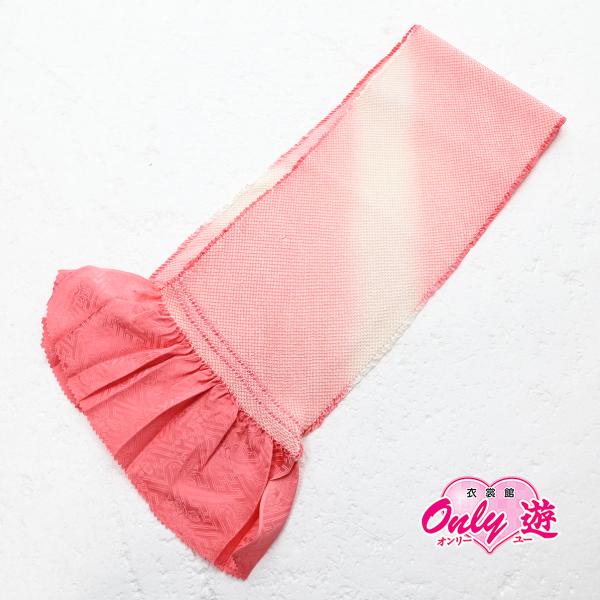 ネ/83BN75076【在庫処分品】帯揚げ/2色ぼかし絞り帯揚/正絹/ぼかし/振袖用/絞り/ピンク×...