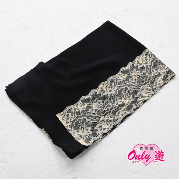 ネ/83NB50070【バーゲン品】帯揚げ/2wayレース縮緬帯揚/正絹/振袖用/ブラック