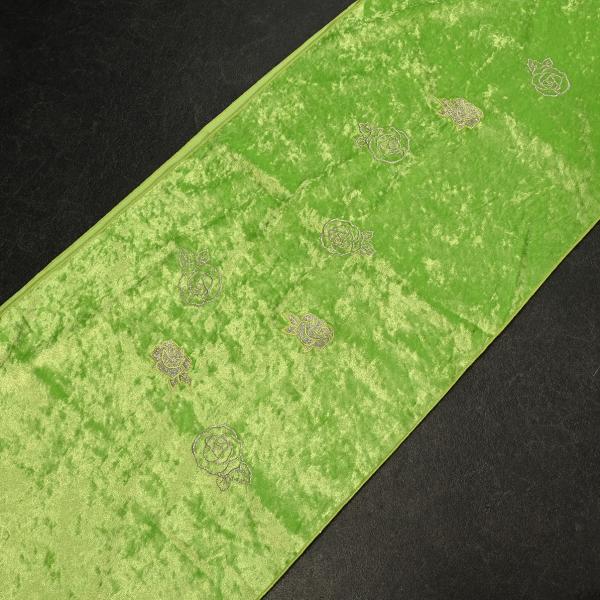 【激安】83NK35010【在庫処分品】【少々難有り】帯揚げ/ベロア帯揚/バラ/ライム/振袖用