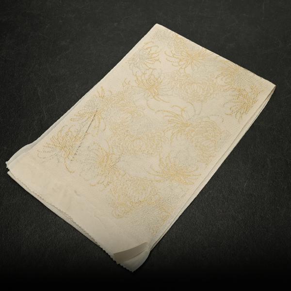 83NK45050【在庫処分品】【少々難有り】帯揚げ/金彩帯揚げ/乱菊/正絹/振袖用/白