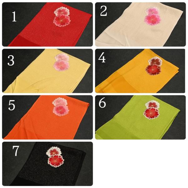 83NK55060【在庫処分品】【少々難有り】帯揚げ/刺繍帯揚げ/八重桜/正絹/振袖用