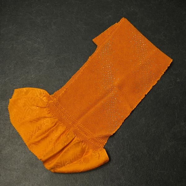 83NK75090【在庫処分品】【少々難有り】帯揚げ/金彩絞り帯揚げ/砂子/からし/正絹/振袖用/絞...