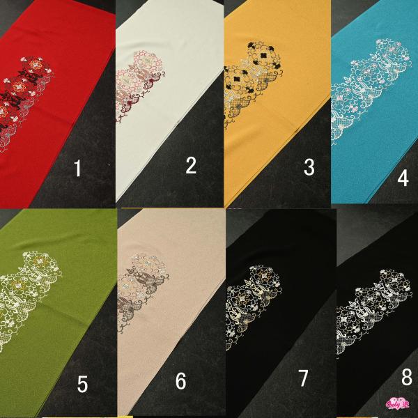 【激安】 83RF50020【在庫処分品】【少々難有り】帯揚げ/刺繍/赤/白/黄色/水色/黄緑/ベー...