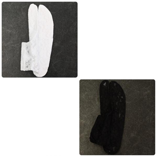 【在庫処分品】レース足袋/90NK0000/22cm~25cm/ストレッチ/着物用/白/黒/中国製
