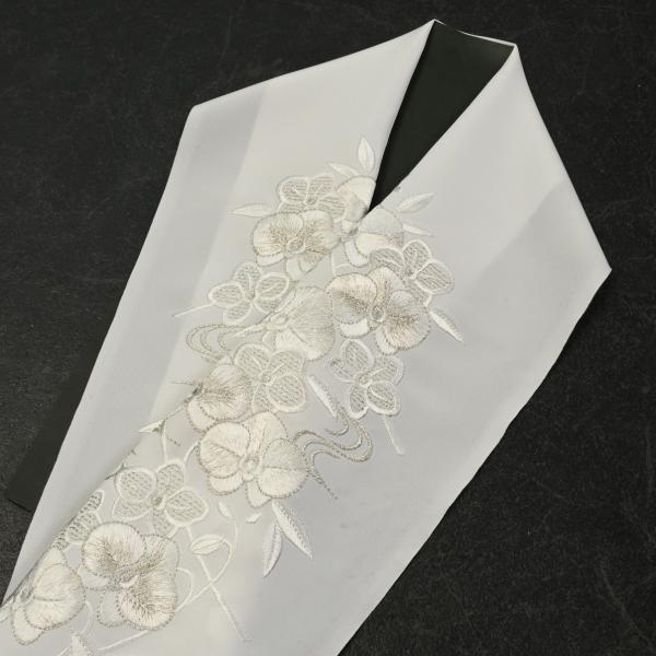 【最新作】91DR30044/半襟/刺繍半衿/DA010/振袖用/刺繍/白銀/日本製