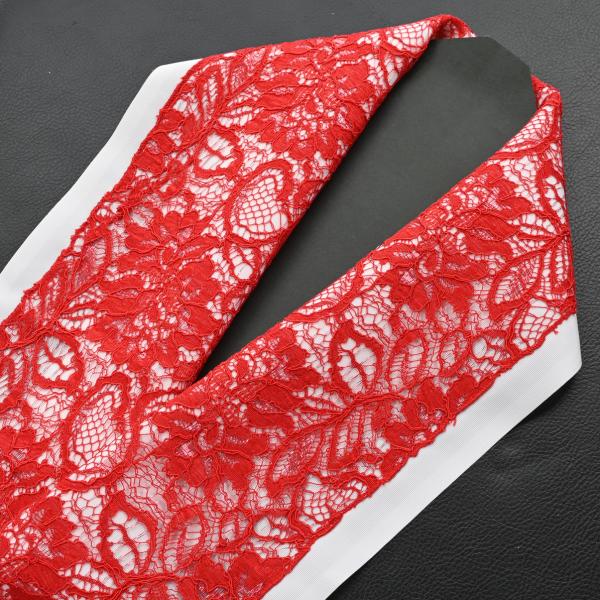 【激安】91NB28000【在庫処分品】【少々難有り】レース半襟/cool/レース/振袖用/赤白/日...