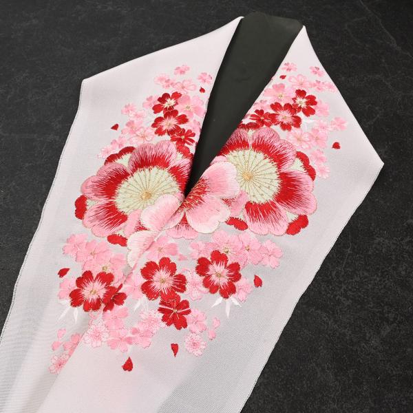 91NK25030【在庫処分品】【少々難有り】半襟/刺繍半衿/2301-13/刺繍/振袖用/白