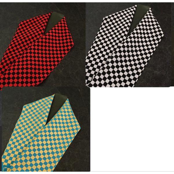 91NK35050【在庫処分品】【少々難有り】半襟/金彩半衿/E-0998B/瑠璃/市松/振袖用/正...