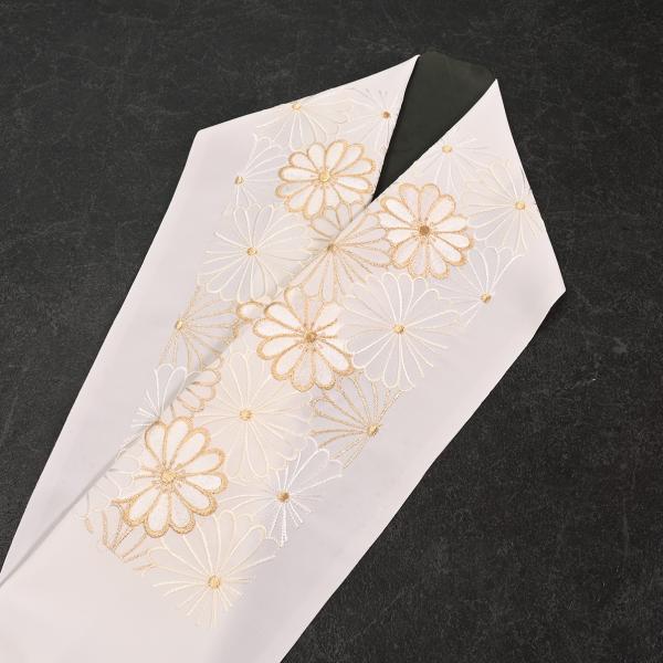 91NK35056【在庫処分品】【少々難有り】半襟/刺繍半衿/Silelly/シルエリー/菊/刺繍/...