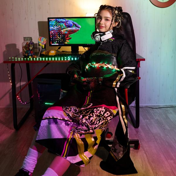 【新作】お誂え付き振袖フルセット/CZ/crazier/クレイジア/カメレオン/ブラック/購入/振袖...