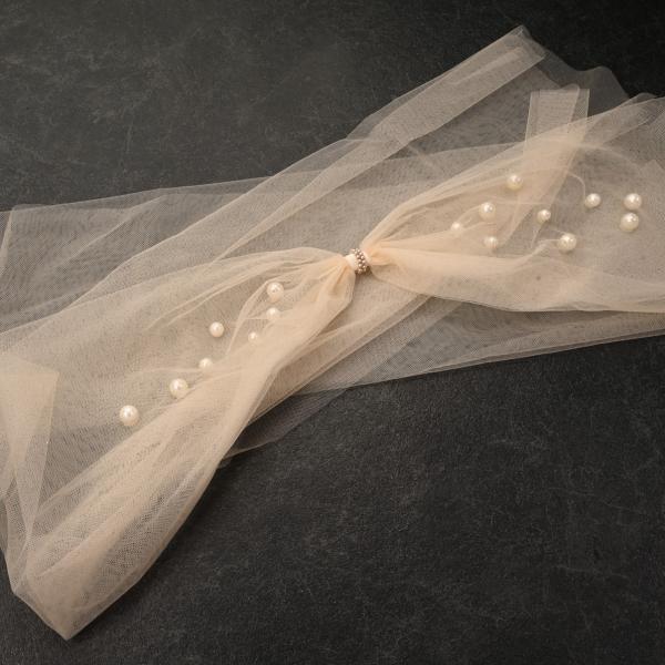 83RF48086/帯揚げ/FK-14/パールチュール/ラフィネモカ/ポリエステル/振袖用/アイボリ...