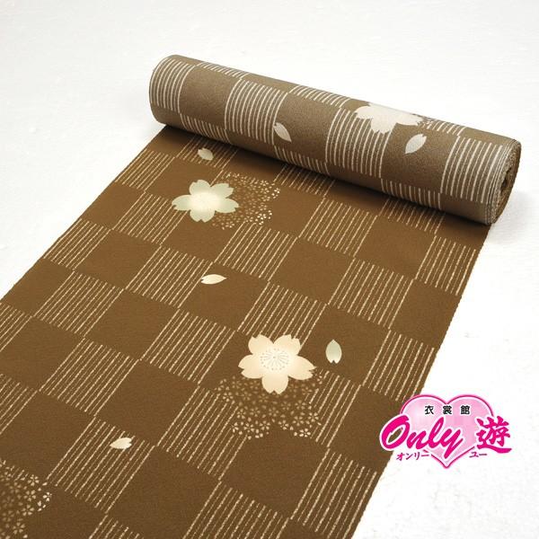 【在庫処分品】小紋着尺/12-NK/(NK1700)/正絹/市松/桜/着物/小紋/反物