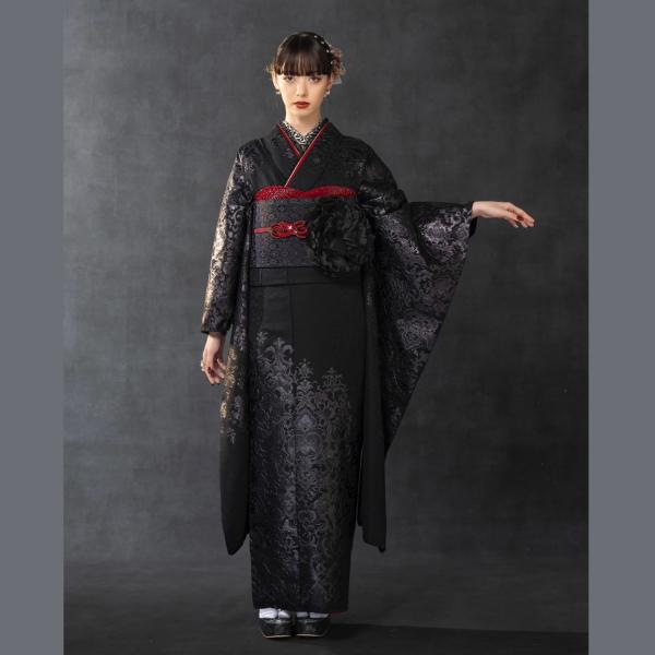 【最新作】お誂え付き振袖フルセット/No,24048A/アンルーチェ/ブラック/購入/振袖/ブランド...