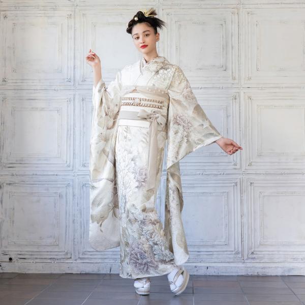 【新作】お誂え付き振袖フルセット/RF-36/ラフィネモカ/Fiz/パールホワイト/振袖/購入/ブラ...