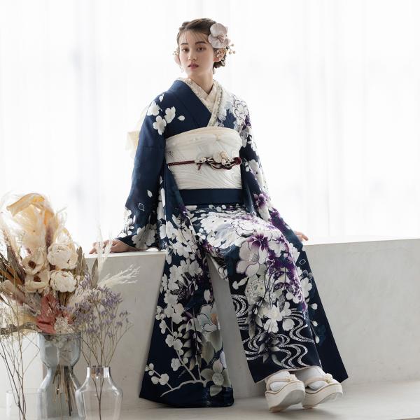 【最新作】お誂え付き振袖フルセット/RF-53/ラフィネモカ/アイオライトネイビー/購入/振袖/ブラ...