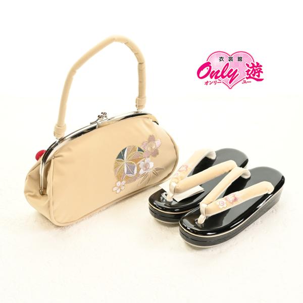 【在庫処分品】草履バックセット/ZB-1223KZ/Wa de Modern/桜鞠刺繍/高草履/振袖...