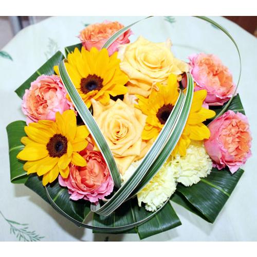 エターナル・サンフラワー 生花 アレンジメント 【地域限定送料無料】スタジオＨｉｒｏのフラワーギフト