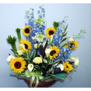 生花　爽やかなヒマワリのアレンジ 【地域限定送料無料】誕生日 フラワーギフト
