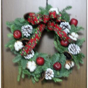 クリスマスリース 生花 リース クリスマス 裏白モミ オレゴン産もみのき モミノキ 樅ノ木 モミの木　ヒムロ杉【生花】【リース】