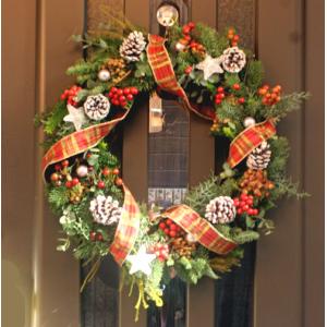 ナチュラルなクリスマスリース 50　生花 リース クリスマス オレゴン産もみのき モミノキ 樅ノ木 モミの木 フラワー リース