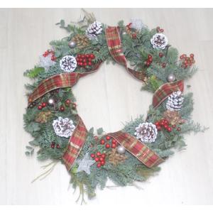 ナチュラルなクリスマスリース 50 生花 リー...の詳細画像4