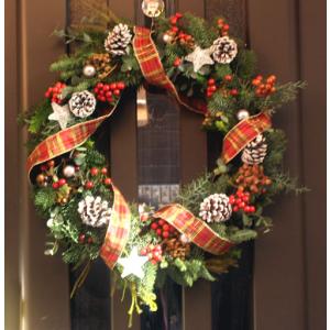 ナチュラルなクリスマスリース 50 生花 リー...の詳細画像2