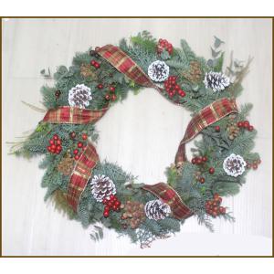 ナチュラルなクリスマスリース 50 生花 リー...の詳細画像1