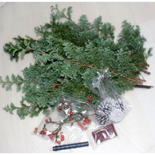 ヒムロスギのクリスマスリースキット【切花】【クリスマスリース　手作りキット】【資材】【生花】フラワー...