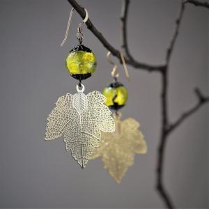 とんぼ玉 ピアス ほたる玉 14KGF カエデ...の詳細画像2