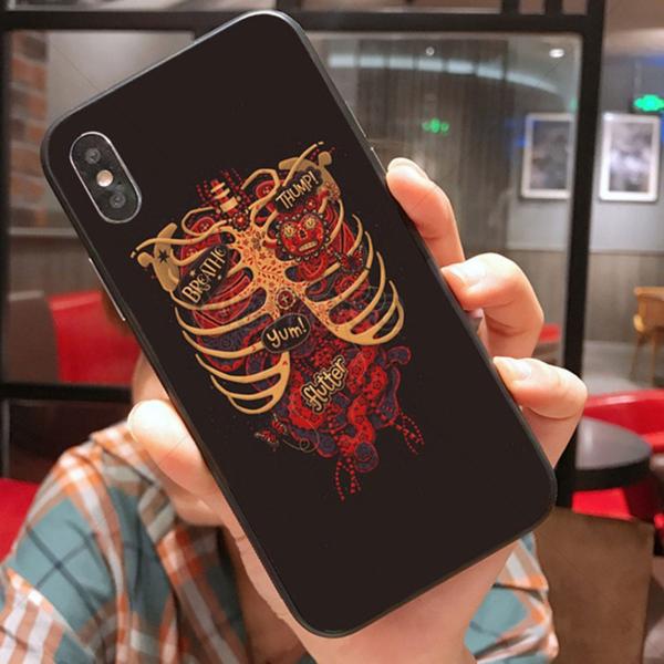 携帯ケース アバラ骨 人体 骨 ソフトケース iPhone8 iPhone7 スマホ 携帯