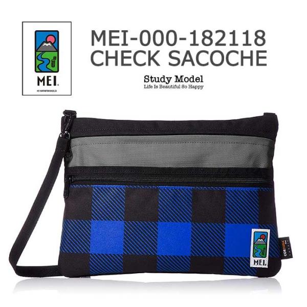MEI メイ  サコッシュ ショルダーバッグ 斜めがけ チェック  薄型  フェス 182118