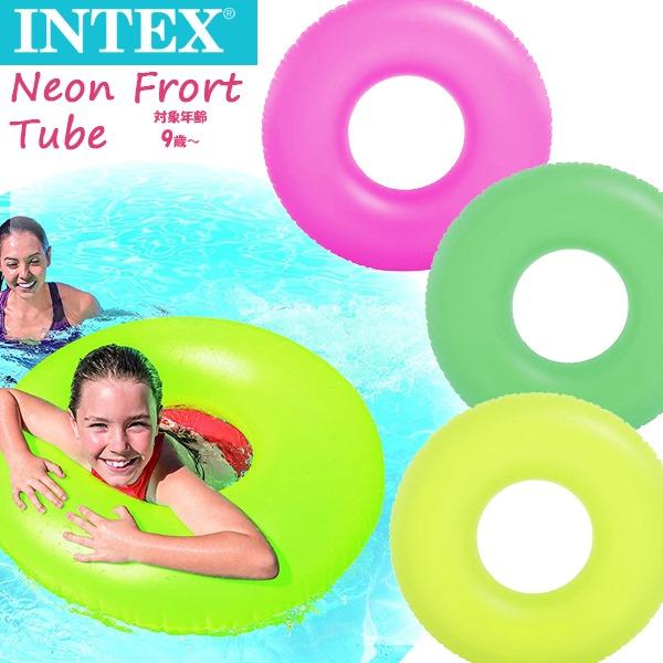 INTEX インテックス 91cm 浮き輪 ネオン フロスト チューブ フロート 浮輪 子供 大人 ...