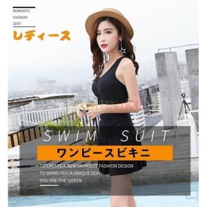 水着 レディース ワンピース 体型カバー ワンピース水着 ママ水着 大きいサイズ パット付き オールインワン 6カラー