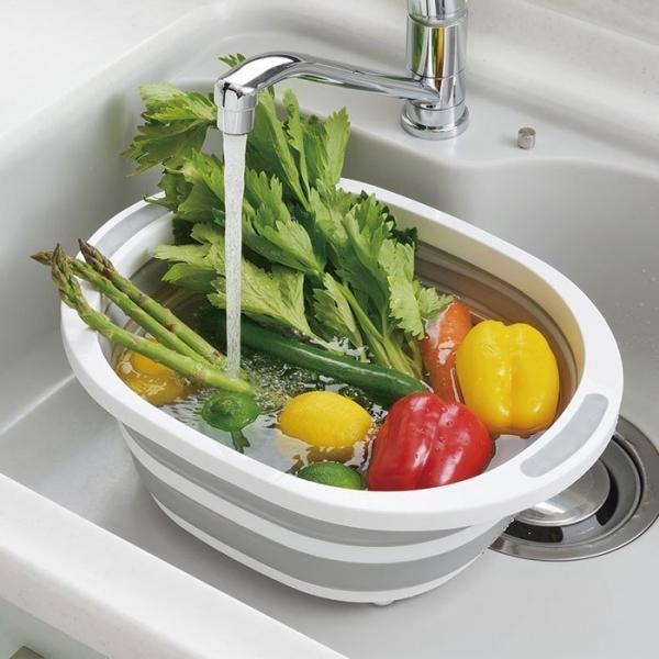 デイズ 折り畳み 洗い桶 タマハシ　水切りかご 折りたたみ キッチン 洗濯桶