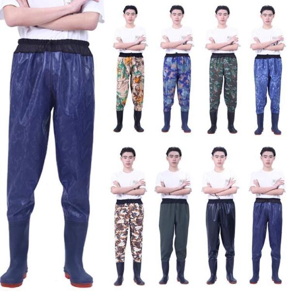 ウェーダー ブーツ ウエーダーブーツ PVC 防水 胴付長靴 釣り用スーツ 迷彩 滑り防止 水陸両用...