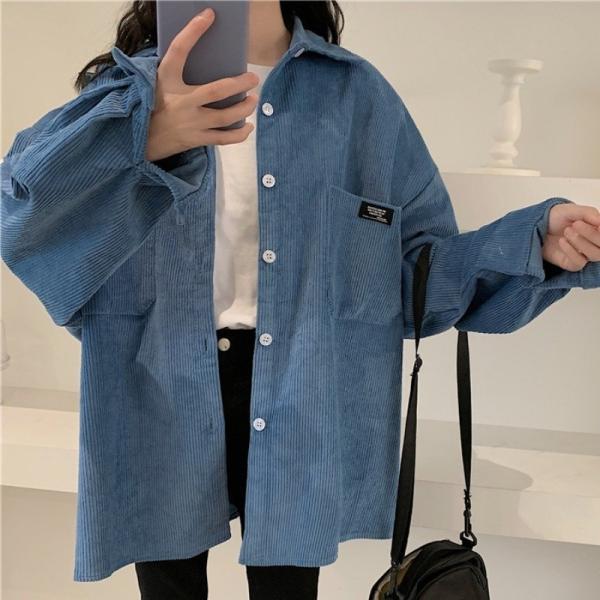 トップス レディース シャツ CPO ジャケット ブルー ピンク ブラウン ロング 長袖 羽織 コー...