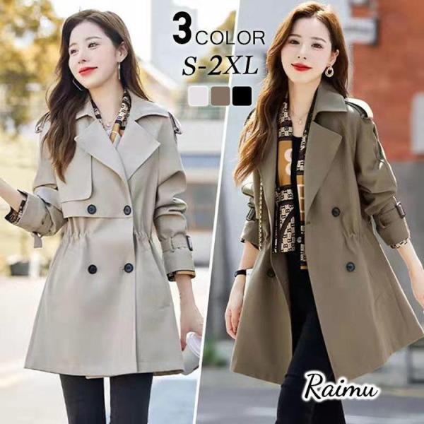 トレンチコート レディース 春 シングル アウター コート アウター ミセス ロングコート きれいめ...