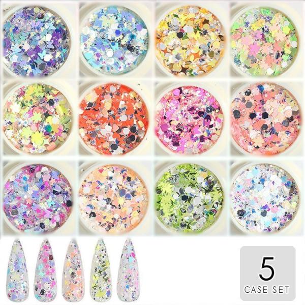ネイルシールネイルデコパーツパーツ春ネイルセルフネイルデコネイルアートホロホログラムラメキラキラグリ...
