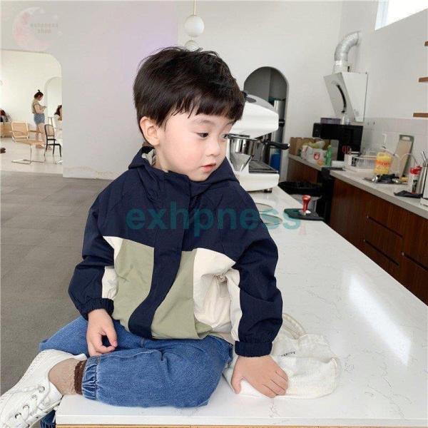 ウインドブレーカー 男の子 キッズ アウター ナイロン パーカー80 90 100 110 120 ...