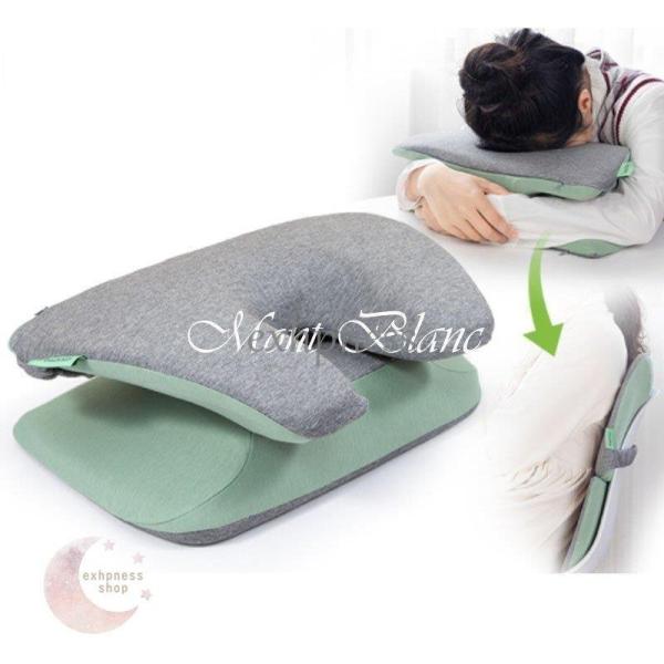 お昼寝まくら枕 オフィス デスク 仮眠用 うつぶせ枕 背当てクッション 2way デスクピロー 旅行...