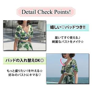 3点セットVネック半袖ママ水着20代30代40...の詳細画像3