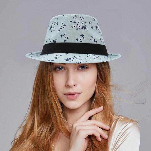 商品帽子レディースパナマ帽ハット夏秋中折れストローハットコンパクトデザイン