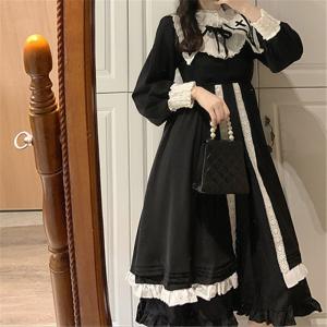 特価】新品膝丈ワンピース軍服ロリータワンピースゴスロリドレス