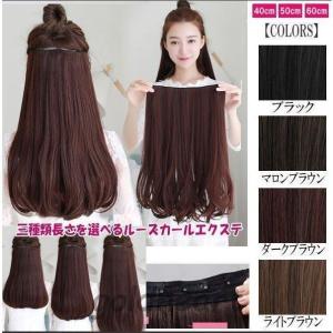 エクステ ルーズカール 襟足ウィッグ 40cm 50cm 60cm ワンタッチ