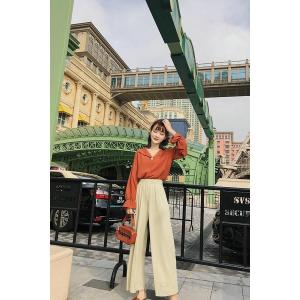 ガウチョパンツレディースワイドパンツロング丈ウ...の詳細画像4
