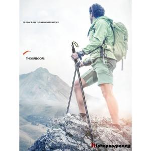 トレッキングポール多機能アルミ製登山ストック登...の詳細画像1